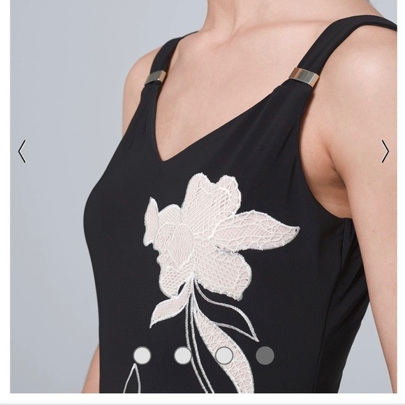 WHBM Matte Jersey Embroidered Dress Size Small - Picture 4 of 6